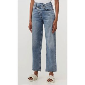 Agolde Light Wash Wide Leg Jeans